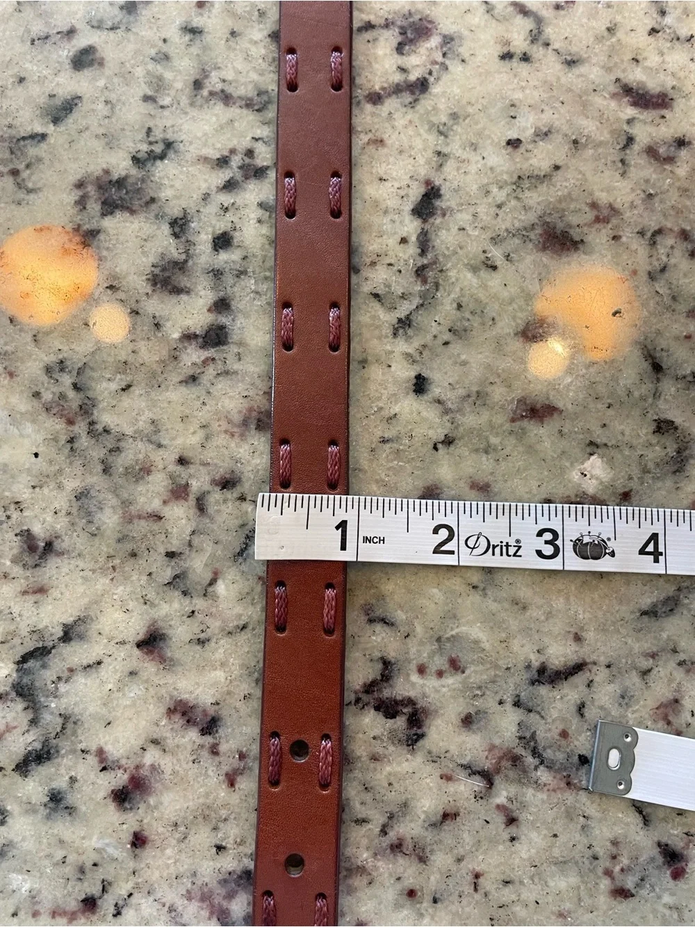 New women’s Brown Leather Belt with Contrast Stitching 29”-33” M